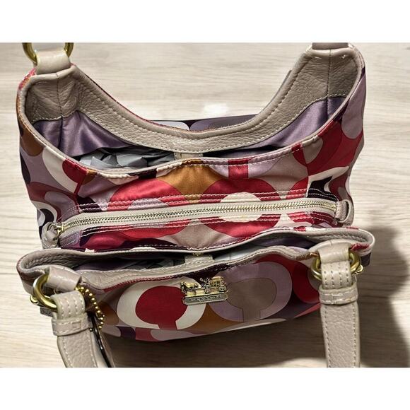 Coach 18764 Madison Op Art Maggie Shoulder Bag & Matching Key Chain Cardholder - Picture 7 of 15